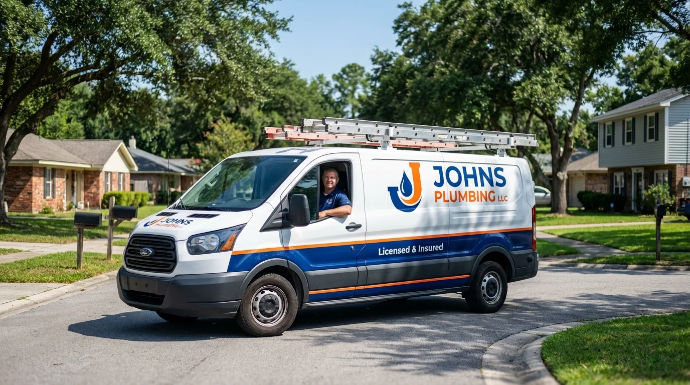 Johns Plumbing LLC service van in Swartz Creek, MI