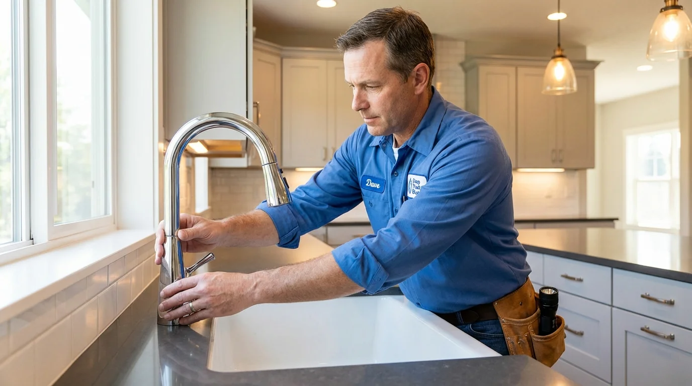 Kitchen faucet installation by Johns Plumbing LLC in Swartz Creek